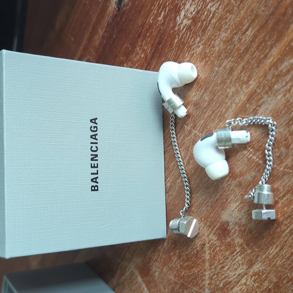 Balenciaga metal screwdrop airpod earrings
